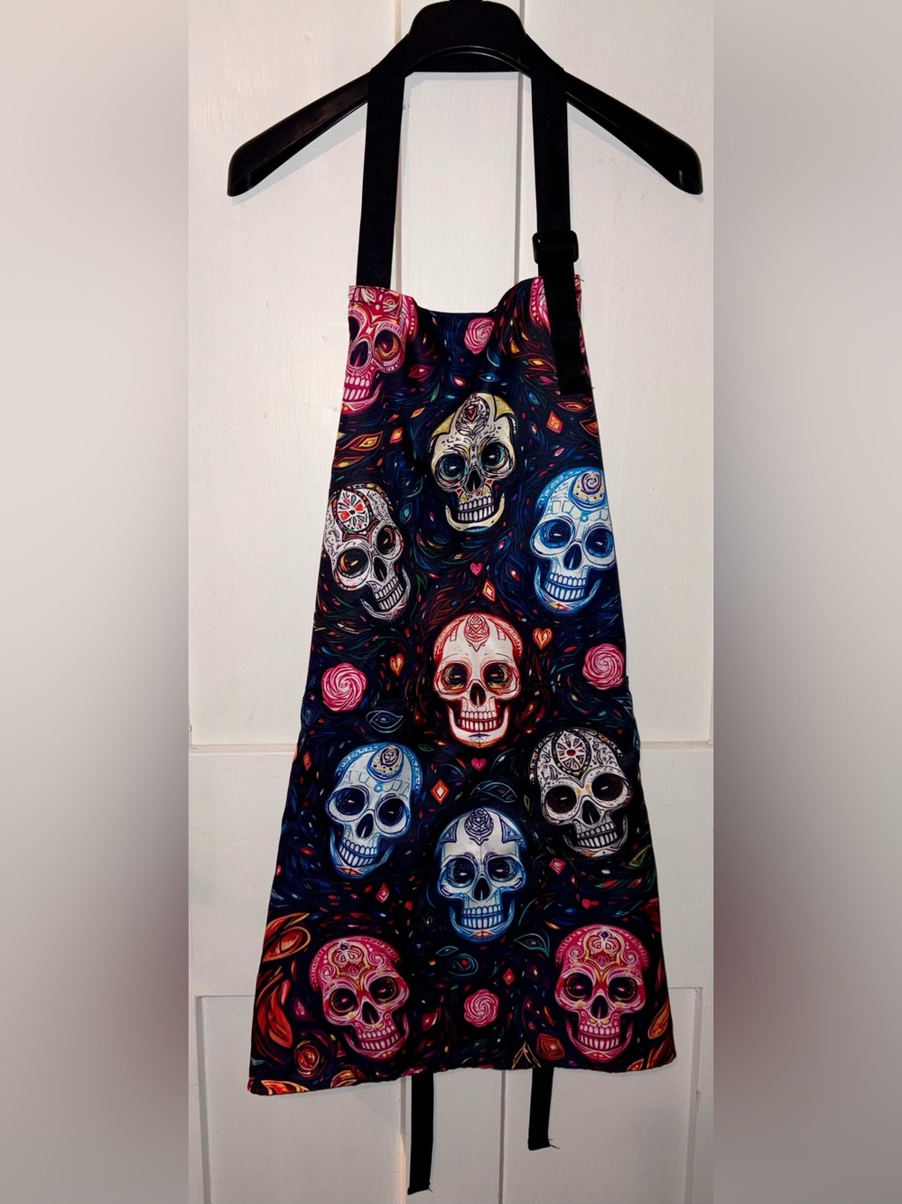 Unisex Day of the Dead Skull Print Apron